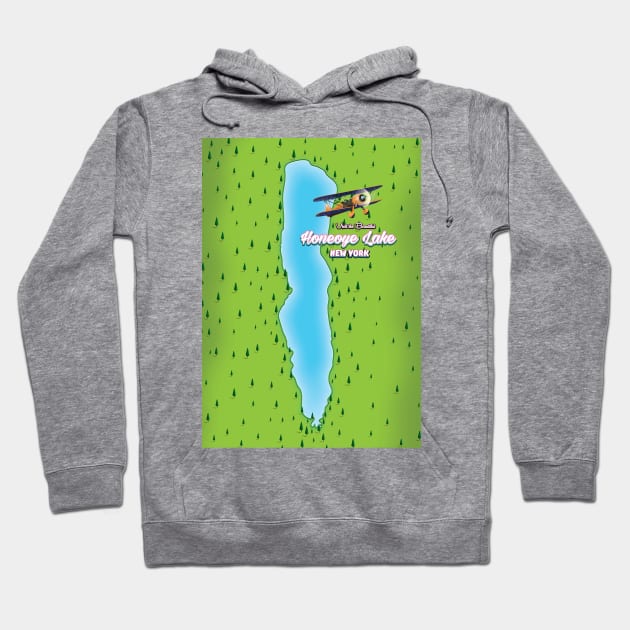 Honeoye Lake New York map Hoodie by nickemporium1